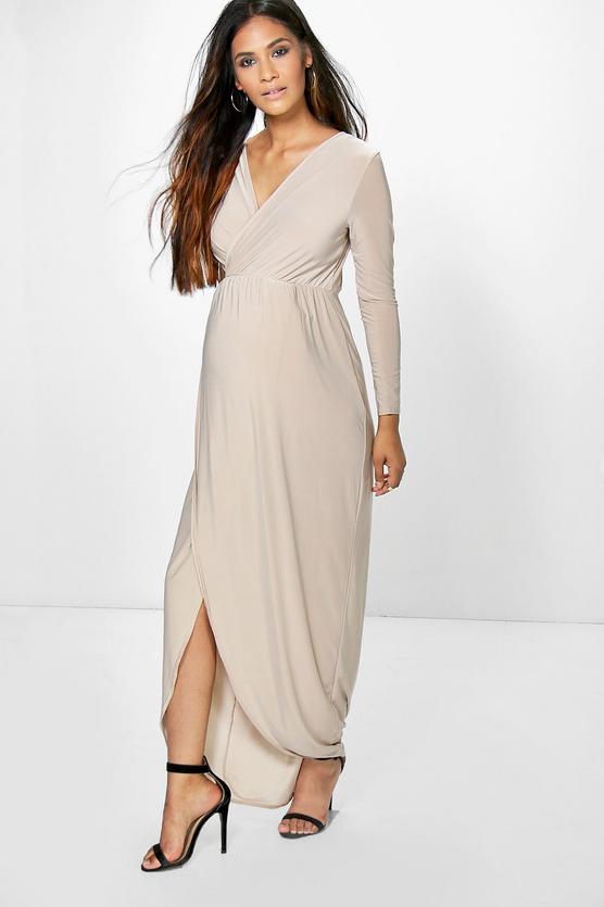 Maternity Lucy Wrap Front Maxi Dress